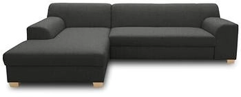 Domo Polstermöbel Ecksofa Tinos, kleines Schlafsofa L-Form Schlaffunktion , Polsterecke 273x157x74 cm anthrazit