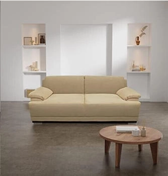 Domo Polstermöbel Telos, 2-Sitzer Boxspringsofa 2er Couch mit Armlehnen, Polstergarnitur 186x96x80 cm beige (hell)