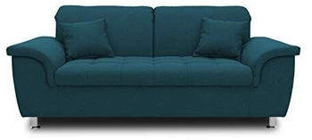 Domo Polstermöbel Franzi, 2-Sitzer Couch, 2er Garnitur Nackenfunktion, Polstergarnitur 190x105x81 cm türkis (blau)