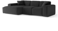 Fun Moebel - Ecksofa Designersofa Celes Premium Stoff Opera Velvet Dunkelgrau