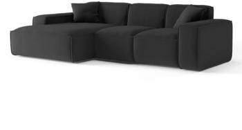 Fun M&ouml;bel Ecksofa CELES PREMIUM 266 cm Opera Velvet Ottomane Links Dunkelgrau