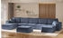 Fun Möbel SANDE 6-teilig Wohnlandschaft U-Form Stoff Raven/blau