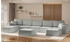 Fun Möbel SANDE 6-teilig Wohnlandschaft U-Form Stoff Alpine/hellgrau