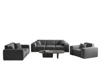 Sofaset Designersofa Celes Premium 3-2-1 In Stoff Opera Velvet Dunkelgrau