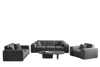 Fun Möbel CELES PREMIUM Sofaset 3-2-1 Stoff Opera Velvet Dunkelgrau