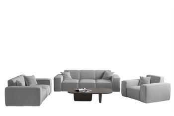 Fun M&ouml;bel CELES PREMIUM Sofaset 3-2-1 Stoff Opera Velvet Hellgrau