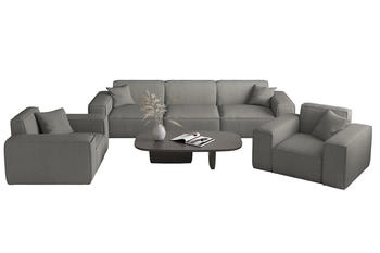 Fun M&ouml;bel CELES PREMIUM Sofaset 3-2-1 Stoff Opera Velvet Grau
