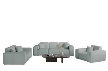 Fun M&ouml;bel CELES PREMIUM Sofaset 3-2-1 Stoff Opera Velvet Saphirblau