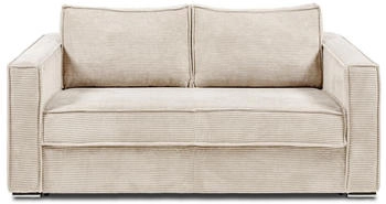 Kauf-Unique 4-Sitzer Schlafsofa LORETO 160 cm mit Matratze 14 cm Cord - Beige