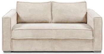 Kauf-Unique 3-Sitzer Schlafsofa Cord - 140 cm - Matratze 18 cm - LORETO beige (108)