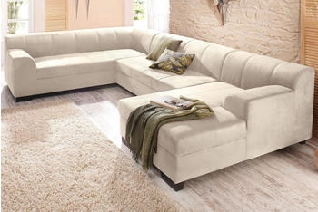 Home Affaire Wohnlandschaft Falk U-Form beige creme 320cm 77x90cm PRIMABELLE Polyester