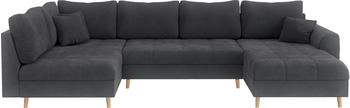 Home Affaire Wohnlandschaft CHARRE U-Form grau anthrazit 310cm 81x161cm Nylon Cord Bouclé