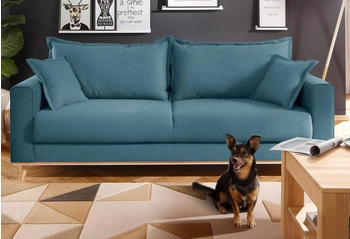 Home Affaire 3-Sitzer Edina 210cm 74x84cm Webstoff Baumwollmix blau/petrol