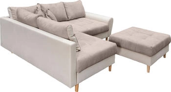 Home Affaire Ecksofa Rice L-Form grau taupe 223cm 47x184cm PRIMABELLE Samtoptik