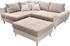 Home Affaire Ecksofa Rice L-Form grau taupe 223cm 47x184cm PRIMABELLE Samtoptik