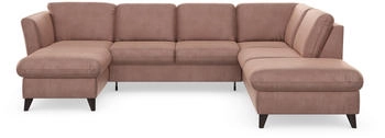 Home Affaire Wohnlandschaft Trelleborg U-Form rosa altrosa 307x86x213cm Bettfunktion inkl. Federkern-Polsterung