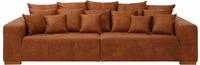Home affaire Big-Sofa "Neapel" mit vielen losen Kissen, in 2 Bezugsqualit&auml;ten