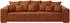 Home Affaire Big-Sofa Neapel 290x80x118cm Lederoptik losen Kissen 2 braun cognac