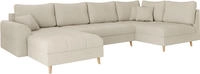 Home affaire Wohnlandschaft "CHARRE U-Form mit Ottomane, Ma&szlig;e B/T/H:...