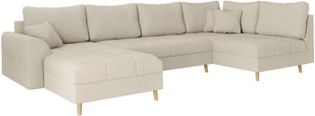 Home Affaire Wohnlandschaft CHARRE U-Form beige 310cm 81x161cm Cord Boucl&eacute; beige