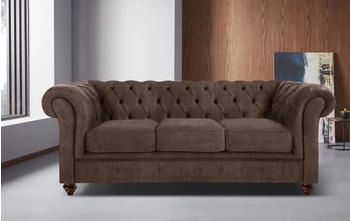 Home Affaire Chesterfield-Sofa Chesterfield 3-Sitzer 198x74x89cm Leder braun