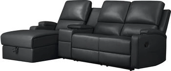Home Affaire Ecksofa Napori Multimediasofa 3er Kinosessel XXL L-Form 240x102x155cm schwarz