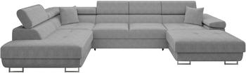 Mirjan24 Torezio Bis Cord Eckcouch mit Bettkasten/Schlaffunktion Einstellbare Kopfst&uuml;tzen 346x203x70-90 cm Poso 110 Links