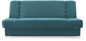 Möblo Schlafsofa CYPRUS Click-Clack Couch Polstersofa mit Bettkasten/Schlaffunktion 192x85x92 cm (Türkis- Soro 86)