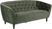 ACTONA GROUP 3-Sitzer "Ria Couch, Sofa," Samtstoff, Massivholz-Beine,