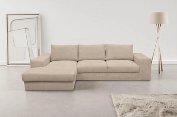 Woltra Ecksofa WERK2 Rozzana beige 280x86x190cm Cord & Breitcord beige