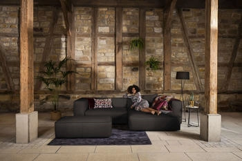 Willi Schillig Ecksofa around-the-block L-Form braun (braun z59) 300x66x164cm Longlife Xtra-Leder Z59