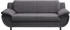 Trendmanufaktur 3-Sitzer Rondo Armlehnen schwarz grau 207x85x94cm SOFTLUX PIMABELLE