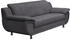 Trendmanufaktur 3-Sitzer Rondo Armlehnen schwarz grau 207x85x94cm SOFTLUX PIMABELLE