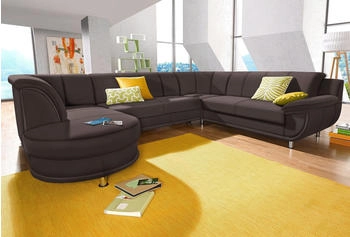Trendmanufaktur Wohnlandschaft Rondo, U-Form braun 320x85x94cm Softlux Primabelle