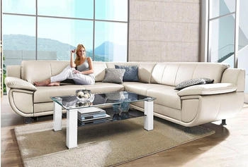 Trendmanufaktur Ecksofa Rondo , 267x247 cm Armlehnen weiß (altweiß) 267x85x247cm Microfaser