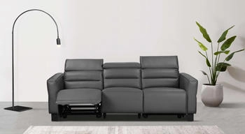 Places of Style 3-Sitzer Carpari 224cm grau 224x97x100cm mit USB-Anschluß