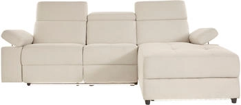 Places of Style Ecksofa Kilado, L-Form beige 259x98x163cm fein mit Relaxfunktion
