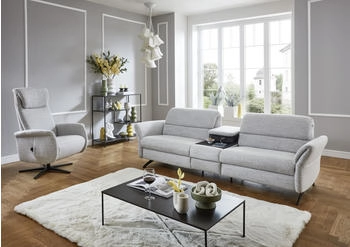 Places of Style 3-Sitzer Bellaria, inklusive 2x Relaxfunktion motorisch mit Herz-Waage-Beschlag silber 239x84x92cm