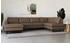 Places of Style Wohnlandschaft Pinto 350 cm U-Form XXL mit Ottomanen braun 350x85x206cm Luxus-Microfaser Lederoptik Cord