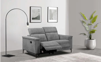 Places of Style 2-Sitzer Lund Cord, mit manueller o. elektrischer grau 160x97x100cm Relaxfunktion USB 160 cm grau