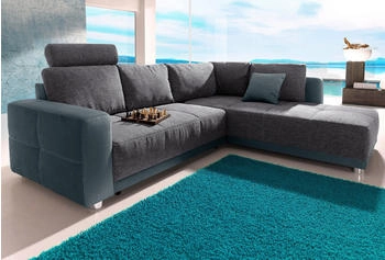 Jockenh&ouml;fer Ecksofa Orlando L-Form grau (dunkelgrau) 257x82x215cm Softlux-Kunstleder, Korpus greige petrol
