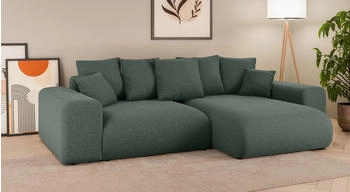 INOSIGN Ecksofa LAKESIDE 257x166x84 cm grün (moos) 256,5x84x166cm L-Form Recamiere beidseitig Wellenunterfeder