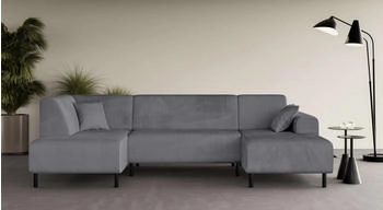 Home Affaire Wohnlandschaft Wohnlandschaft Arros U-Form, mit Wellenunterfederung grau 300x81x163cm Cord