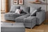 Home Affaire Ecksofa Italia L-Form grau 217x80x182cm fein Microfaser PRIMABELLE mit Bettfunktion mit Federkern