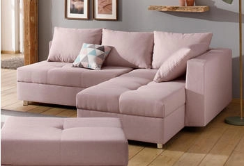 Home Affaire Ecksofa Italia L-Form rosa (rosé) 217x80x182cm fein Microfaser PRIMABELLE