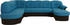 Domo Polstermöbel Wohnlandschaft Flores Leder-Bezug, 293/180/86 cm U-Form schwarz (schwarz, petrol) 293x84x182cm Naturleder