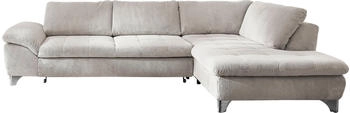 DIE PLANBAR Ecksofa MP-IN14007 L-Form beige (ecru) 306x84x197cm mit Bettfunktion verstellbaren Kopfst&uuml;tzen, Cord ecru