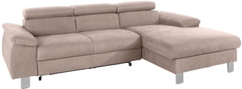 Cotta Collection Ecksofa Komaris L-Form braun (mud) 244x72x166cm Microfaser PRIMABELLE