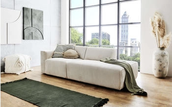 andas 2-Sitzer Noord beige (cream) 227x71x96cm mit Kedernaht 227 cm Cord cream