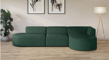 andas Ecksofa Ecksofa EIVIND Ottomane rechts/links 343x72x159cm L-Form Feincord grün (dunkelgrün)